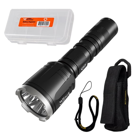 NITECORE CI7 2500 Lumen White and Infrared IR Tactical Flashlight with LumenTac Battery Organizer