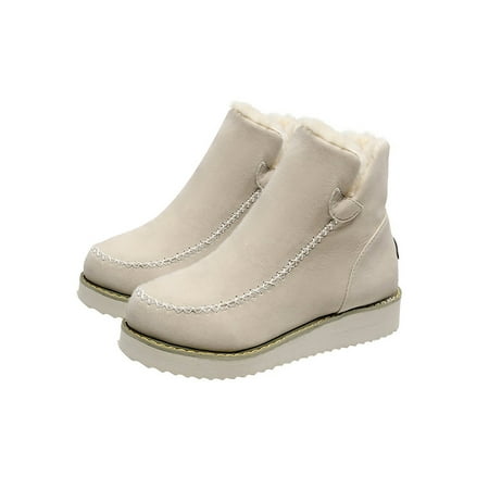 

Lacyhop Women s Ankle Boot Classic Suede Slip On Dress Warm Boots