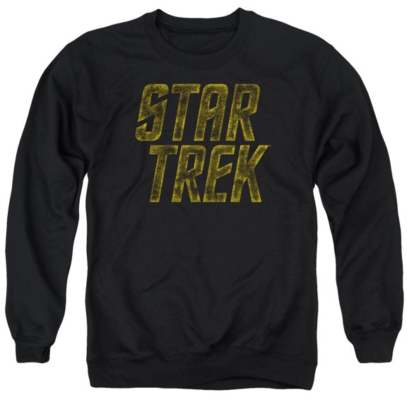 Star Trek Distressed Logo Adult Crewneck Sweatshirt Black