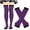 Purple, variant on Womens Striped Knee High Stockings Arm Warmer Fingerless Gloves Set Soft Cozy Cotton Thumb Hole Long Gloves Long Socks for Cosplay Party