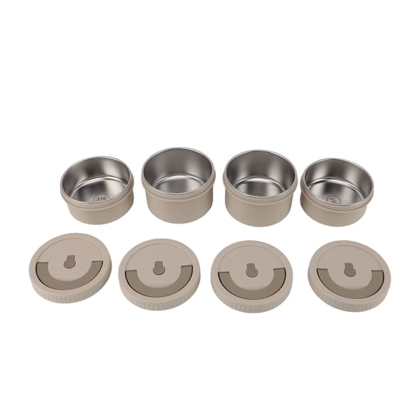 316 Stainless Steel Insulated Food Container Beige, Leak Proof with Bag for School Office Round Insulated Box