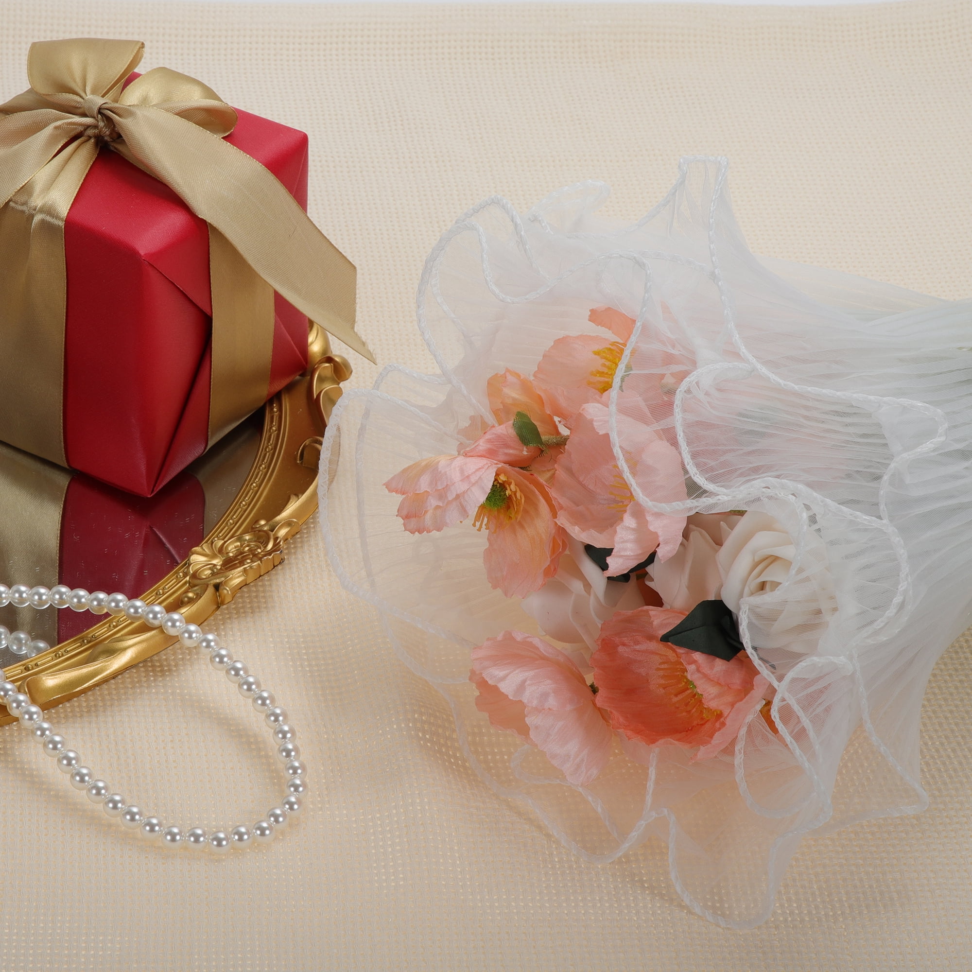 Unique Bargains Wrinkled Translucent Flower Wrapping Paper White 1 Piece for Arrangements