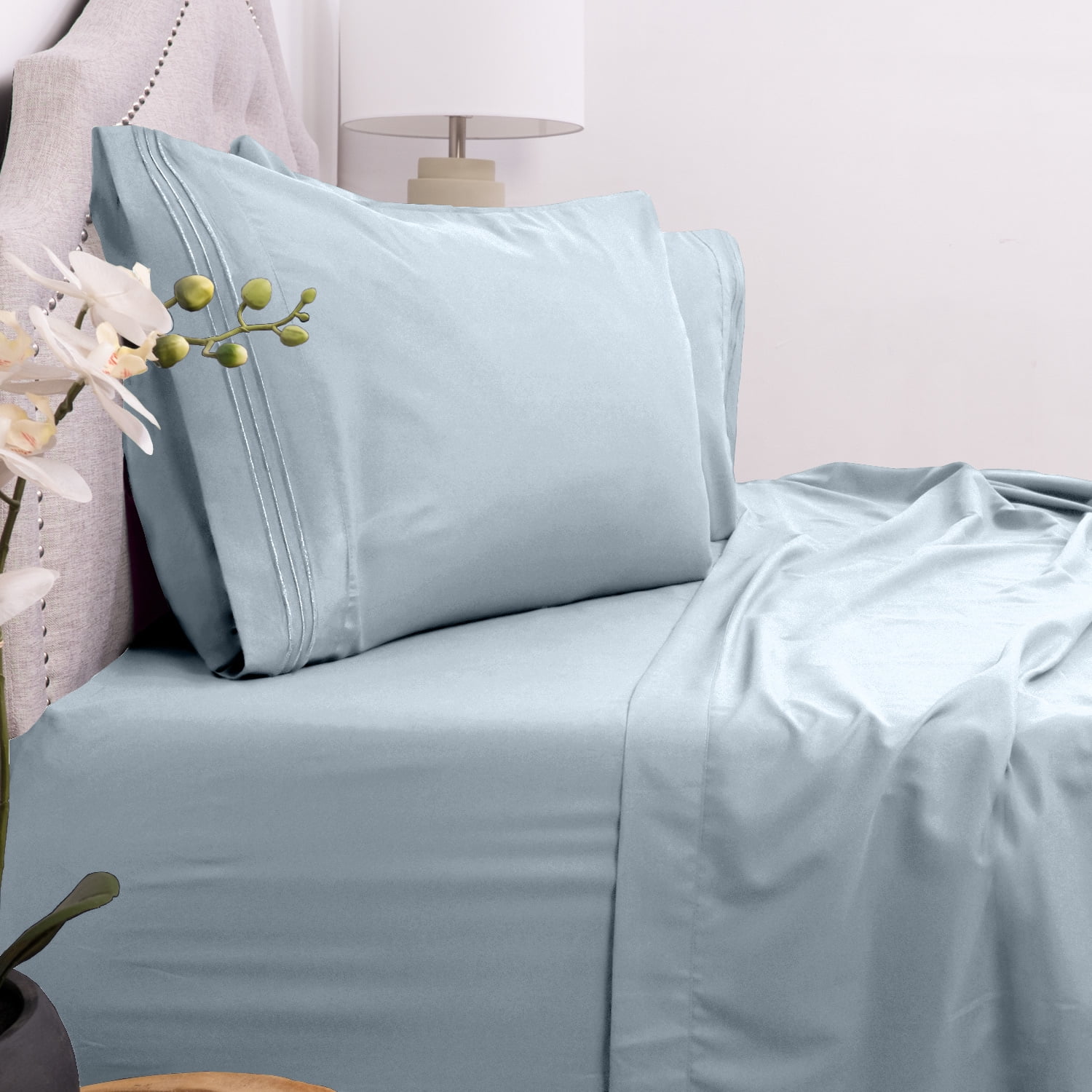 Sweet Home Colletion 1800 Thread Count 4 Piece Deep Pocket Full Misty