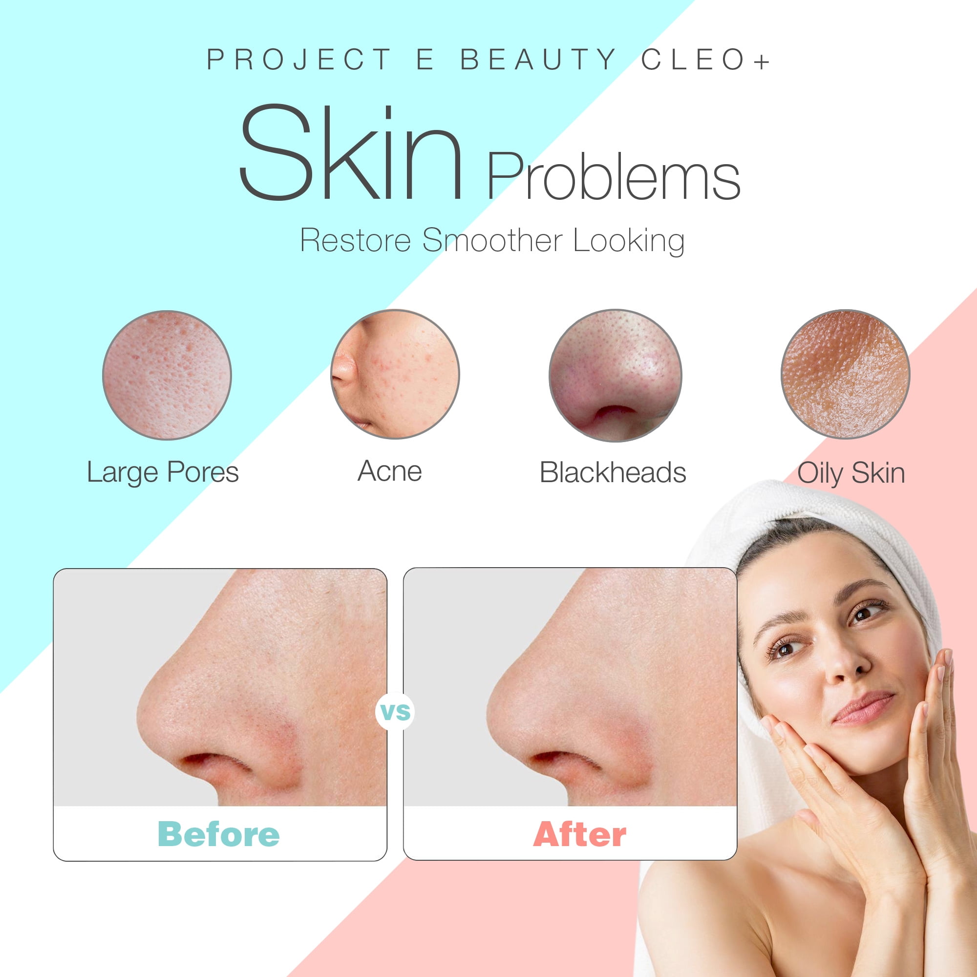 Project E Beauty CLEO+ | Sonic Facial Cleanser | Gentle Pore Cleansing | Exfoliating | Normal Skin