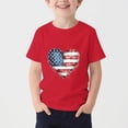 thumbnail image 2 of XUNKUSGA 250 Anniversary USA Shirt for Toddler Boys Girls Kids Classic Soft Cotton Short Sleeve Going Out Tops USA Flag Graphic 4Th Of July Top for 3-15 Years,Red, 2 of 5