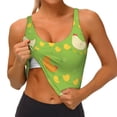 thumbnail image 4 of Haiem Funny Chicken Pattern Womens Sports Bra - U Neck Padded Low Impact Yoga Bra Workout Crop Top Gym Moisture-Wicking Workout Vest -Large, 4 of 9