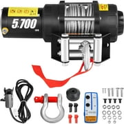 BENTISM Electric Winch Truck Winch 12V 5700 LBS Steel Cable for ATV/UTV Off Road