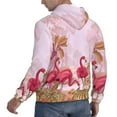thumbnail image 6 of Naloa Flamingos In The Tropical Forest Men's Casual Hooded Collar Drawstring Hoodies Pullover Sweatshirts Casual Long Sleeve Shirts-X-Large, 6 of 7