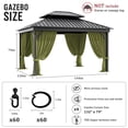 thumbnail image 2 of Pakunoda 11' X 6.5' Gazebo Universal Replacement Privacy 4-Panel Curtains, Waterproof Outdoor Curtains Light Green Sidewall with Zipper for Patio Garden Backyard 10' X 12' Gazebo, Curtain Only, 2 of 8
