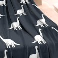 thumbnail image 3 of Dark Blue Dinosaurs Silhouette Pattern Blanket,Comfortable Soft Flannel Throw Blanket,All Season,Warm Lightweight Blankets for Sofa Bed Couch Living Room Chair,30"x40", 3 of 4