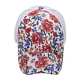 thumbnail image 4 of Siminsem Fashion Flowers Print Baseball Cap for Women Men Under $8 Breathable Mesh Hip Hop Sun Hat for Beach Sport UPF 40+ Lightweight Quick Dry Outdoor Cap with Flat Visor and Adjustable Strap, 4 of 6