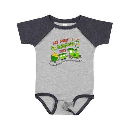 

Inktastic My First St. Patrick s Day Shamrock Train Gift Baby Boy or Baby Girl Bodysuit