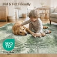 thumbnail image 4 of ODIKA 9'x12' Washable Area Rug Watercolor Forest Botanical Hardwood Long Hallway Skid Farmhouse Flowing for Master Suite, California King, Under Bed, Non-Shedding, Easy Care, 4 of 7