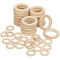 thumbnail image 2 of MRLESS 40 Pieces DIY Craft Wooden Rings Set, Unfinished Circular Wood Rings for Macrame, Necklaces, Earrings, and More, 2 of 8