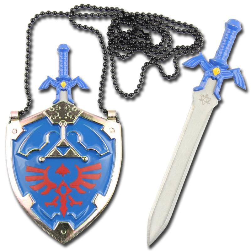 Legend of Zelda Link's Master sword and shield Gift Set Combo Steel Cosplay elf 