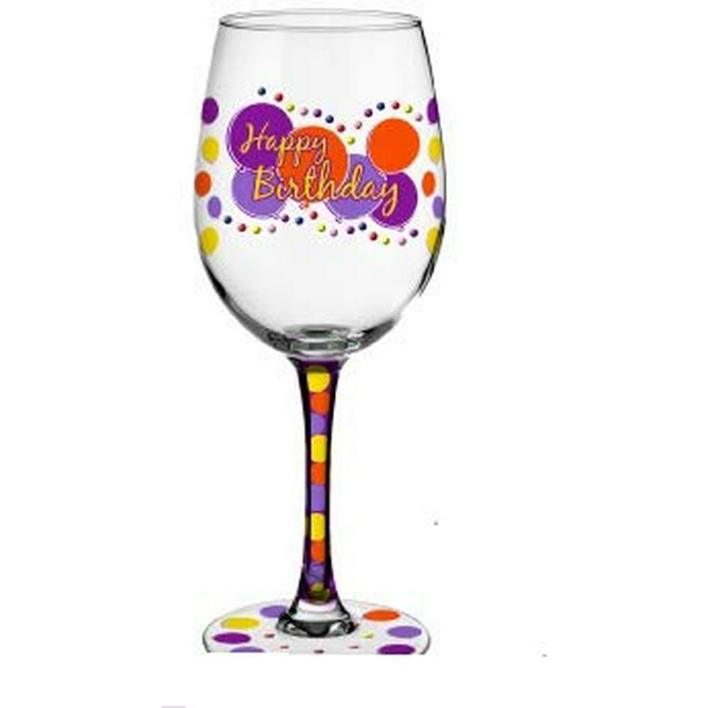 Let's Toast"Happy Birthday" Decorative Wine Glass 66