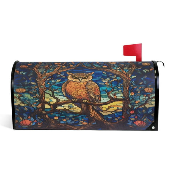 Ryvnso Mailbox Cover Owl on Branch Magnetic Mailbox Wrap Standard Size 21x18 Inch