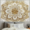 thumbnail image 2 of PRATYUS  White And Gold Tapestry Mandala Tapestry Boho Wall Tapestry, Bohemian Indian Psychedelic Hippie Tapestry Wall Hanging for Bedroom Living Room Dorm Wall Decor 60x50inch, 2 of 6