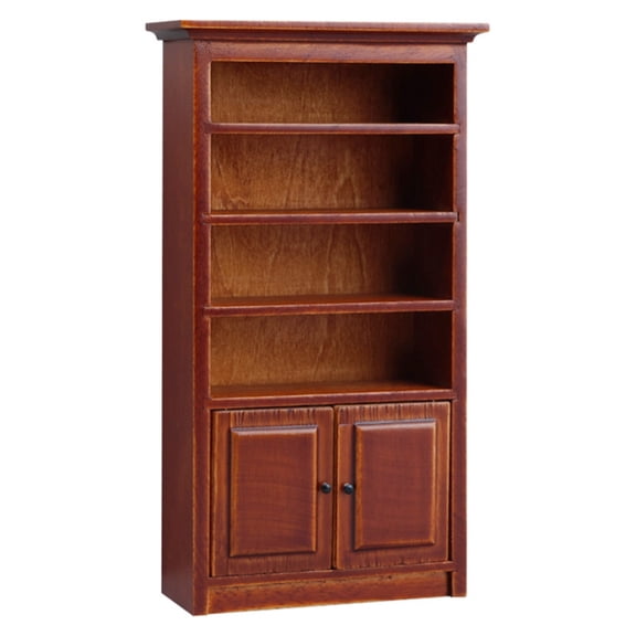 MANNYA Antique Miniature Bookcase For Doll House Decors Wood Furniture With Realistic Detail For Craft Model Project Display