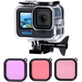 thumbnail image 1 of Estuche impermeable para cámara de acción GoPro Hero 12/11/10/9 (negro) con 3 accesorios subacuáticos., 1 of 4