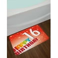 thumbnail image 2 of 16th Birthday Bath Mat, New Age Celebration Theme Party Joyful Cheerful Years Cute Artful Print, Non-Slip Plush Mat Bathroom Kitchen Laundry Room Decor, 29.5 X 17.5 Inches, Red and White, Ambesonne, 2 of 2