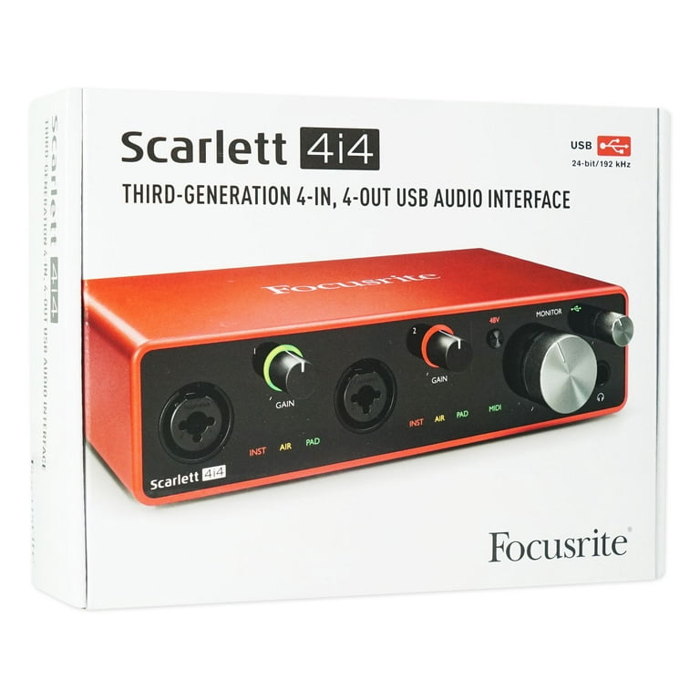 Focusrite SCARLETT 4I4 3rd Gen 192KHz USB Audio Interface and PRO