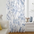 thumbnail image 6 of Light Blue Flowers Sheer Curtains 54 Inches Long, Spring Summer Floral Birds Light Filering Curtains, Breathable Simi Curtain Privacy Drapes for Kitchen Bathroom Lightweight Small Window Treatment, 6 of 9