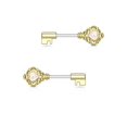 thumbnail image 4 of Nipple Ring Key Design 14G Nipple Barbell with Opalite Gem, 4 of 7