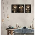 thumbnail image 4 of Abstract Wall Art Brown Flowers Canvas Pictures Contemporary Minimalism Abstract Flower Artwork for Bedroom Bathroom Living Room Wall Decor 12" x 16" x 3 Pieces, 4 of 4