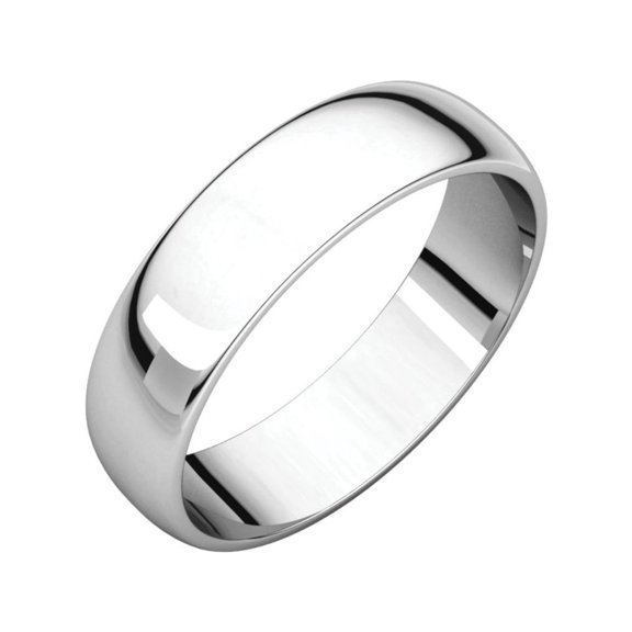 Platinum 5mm Light Half Round - Size 10
