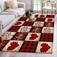 thumbnail image 3 of Area Rug for Living Room, Red Plaid Valentine's Day Non-Slip Indoor Large Carpet for Bedroom/Dining Room, Checkered Farmhouse Valentines Washable Low-Profile Floor Mat Runner Rugs - 3 x 5 Ft, 3 of 7