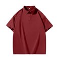 thumbnail image 2 of hoksml Man Plus Size Polos Solid Color Collared Button T Shirt Casual Loose Lapel Shirt Large Size Fashion Athletic Short Sleeve Summer Lightweight Breathable Top, 2 of 4