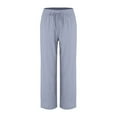 thumbnail image 4 of EDFBUYKRS Female Women Pants Casual Teacher Pants for Women High Waisted Women Linen Casual Pants Summer Wide Leg Loose Drawstring High Waist Wide Leg Pants with Pockets Xxxl, 4 of 9