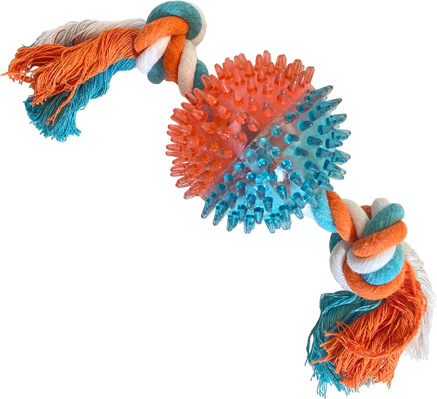 Animal Planet Spikey Round Rubber Toy with Rope
