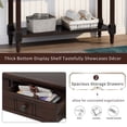 thumbnail image 6 of Traditional Daisy Series Console Table with Double Drawers ,Retro Console Table with Bottom Shelf, for Living Room, Espresso, 6 of 9