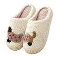 thumbnail image 3 of Gaexia Women's Fuzzy Slippers Cozy Cat Print Open Toe Flat Slides Indoor Home Footwear Comfortable Winter Fall Soft Warm, 3 of 6