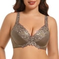 thumbnail image 2 of Women's Sexy Lace Embroidered Bras Full Coverage Unlined Underwire Plus Size Bra 42B, 2 of 5