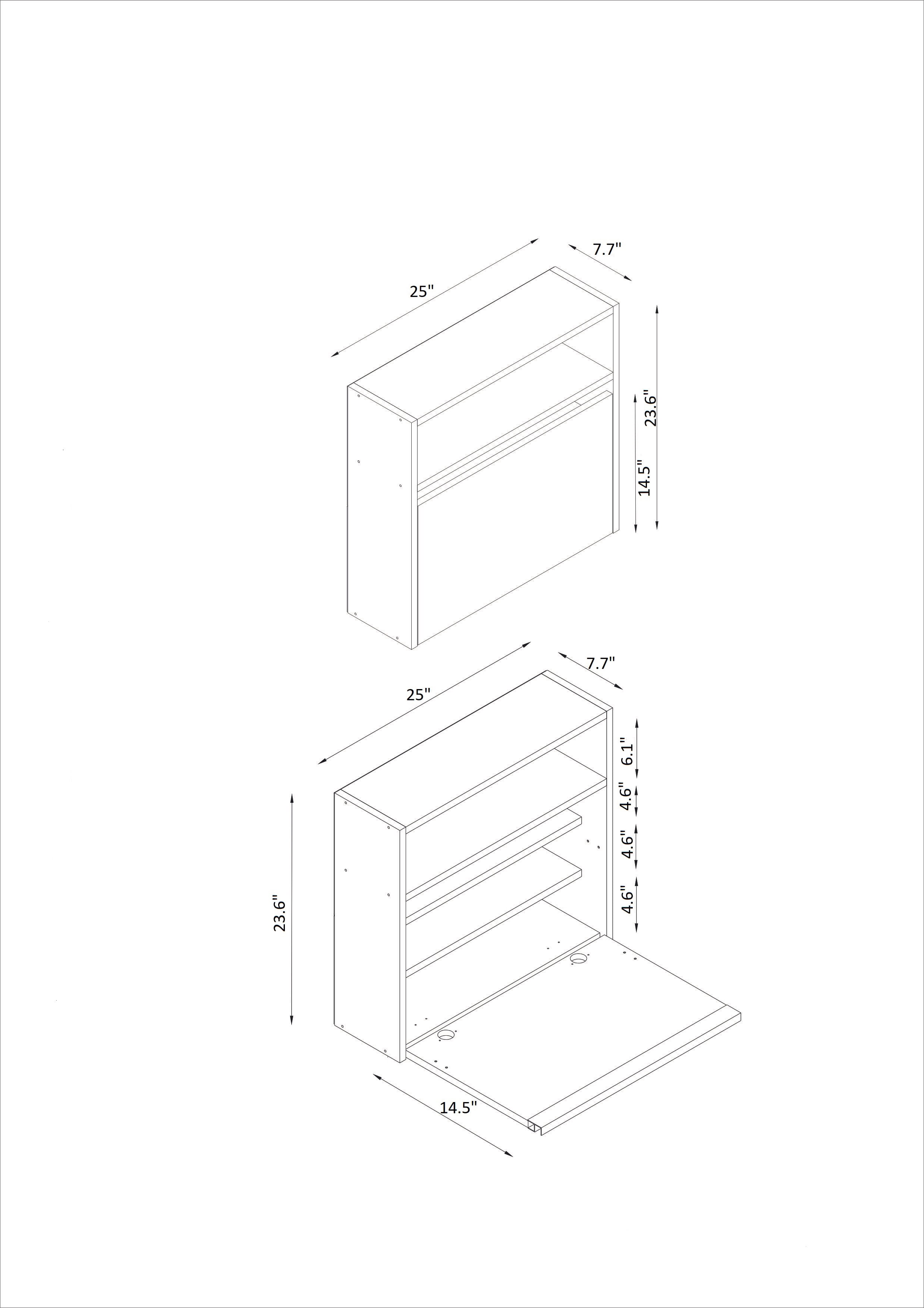 Wall-Mounted Foldable 4 Tier White Vilas Modern Desk