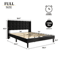 thumbnail image 2 of Unizone Full Size Bed Frame with Upholstered Headboard and Wingback, Modern Platform Bed Frame, No Box Spring Needed, Easy Assembly, Noise Free, Black Velvet, 2 of 8