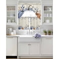 thumbnail image 4 of Blue Pumpkin Kitchen Curtains Sets 24 Inch Length with Valance, Thanksgiving Fall Eucalyptus Leaves Beige Swag Valances and Tiers Curtain Set Drapes Swag Curtains for Living Room, Bathroom, Bedroom, 4 of 6
