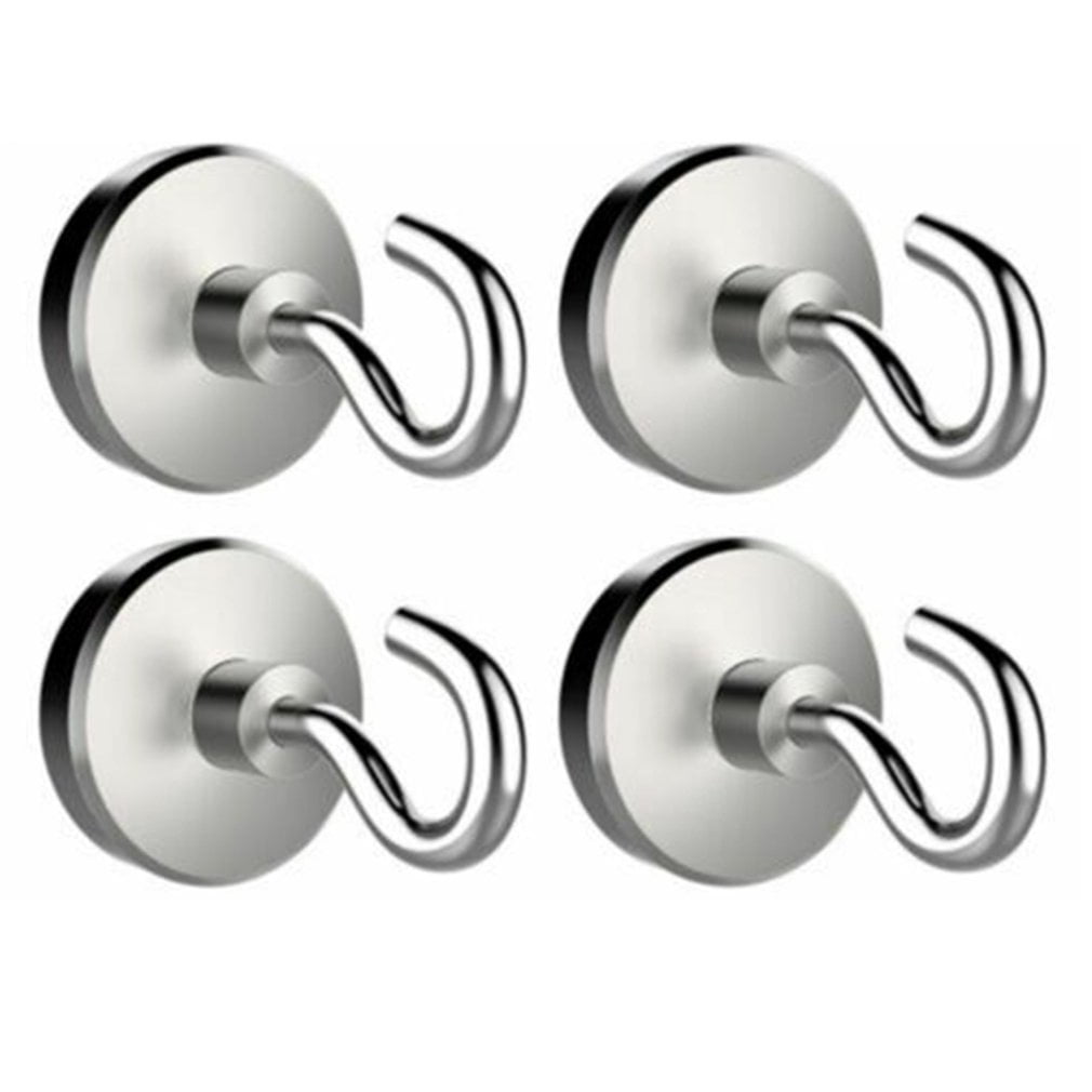4pcs/set Strong Magnetic Hooks Heavy Duty Neodymium Surfaces-Not Scratch Magnet 