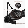 thumbnail image 3 of Exerin Women's Lace Bra Unlined Underwire Sheer Demi Balconette Bras(34C,Black), 3 of 6