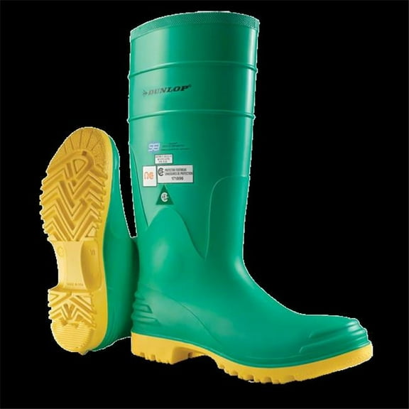 Dunlop Rubber Boot,Men's,7,Knee,Green,PR 8701200