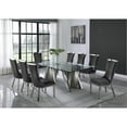 thumbnail image 4 of Clear Glass 9pc Dining Set with Silver Stainless Steel and 8 Chairs, 4 of 4