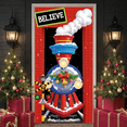 thumbnail image 6 of Black Locomotive Christmas Train Banner Golden Bells Holiday Display Red Bow Christmas Wreath Xmas Backdrop for Christmas Party Holiday Decoration Winter Event, 6 of 9
