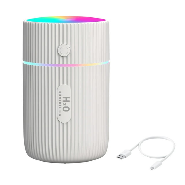 Humidificador de aire 2W 220ml USB Mini humidificador Difusor de pulverización LED de plástico para oficina en casa, Blanco sidaley HA002974-01B
