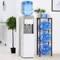 thumbnail image 4 of 5 Gallon Water Bottle Crating, 3 Tier Water Bottle Holder with Storage Shelf, Water Drinking Rack Storage Rack for Kitchen, Office, Living, Brown, 4 of 6