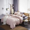 thumbnail image 2 of Duvet Cover,100% Washed Microfiber 3pcs Bedding Duvet Cover Set,Solid Color - Soft and Breathable with Zipper Closure & Corner Ties (Pink Mocha, Queen), 2 of 5