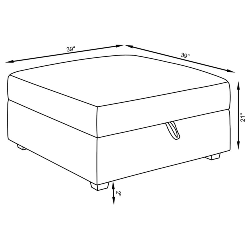 Maklaine Contemporary Fabric Upholstered Square Storage Ottoman in Gray