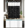 thumbnail image 6 of No Hook Cloth Fabric Shower Curtain with Snap in Liner, Star Sky Waterproof Shower Curtains Set with See Through Top Window, Modern Abstract Black Starry Night Dots Pattern Bath Curtains 54"x78", 6 of 6